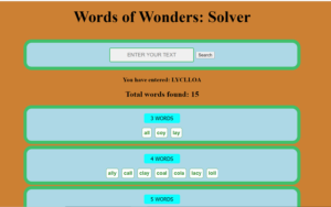 Solver for your Words of Wonders game.