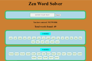 The solver for your Zen Word game