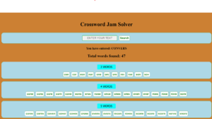 Crossword Jam Solver